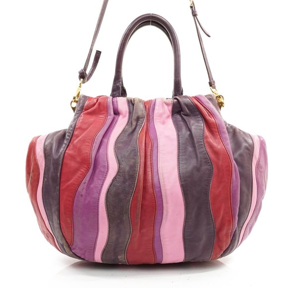 Auth Prada Hand Bag Leather Multi Color - Picture 3 of 15